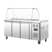 Gekoelde GN-bereidingstoonbank met niesbeveiliging U-serie 3 deuren - Polar - CT394
