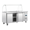 Gekoelde GN-bereidingstoonbank met niesbeveiliging U-serie 3 deuren - Polar - CT394