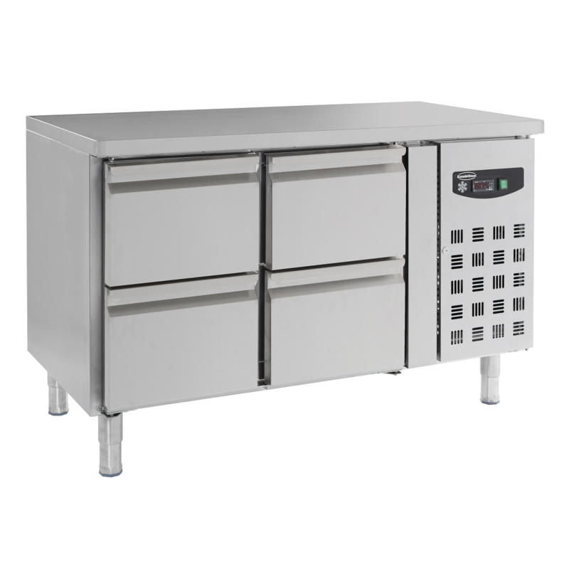 Table r&eacute;frig&eacute;r&eacute;e en inox 4 tiroirs - 7950-cbs-0225