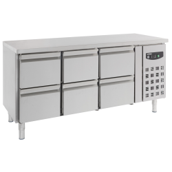 Roestvrij stalen koeltafel met 6 laden - 7950-cbs-0230