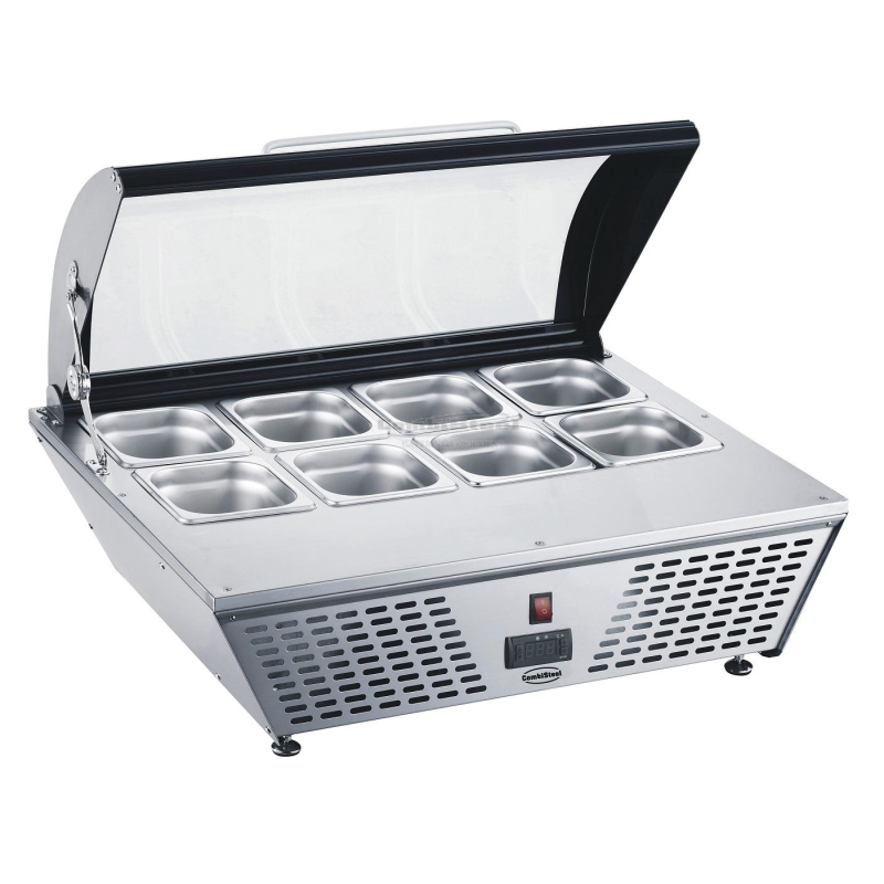 Vitrine r&eacute;frig&eacute;r&eacute;e &agrave; poser en inox - 7487-cbs-0040