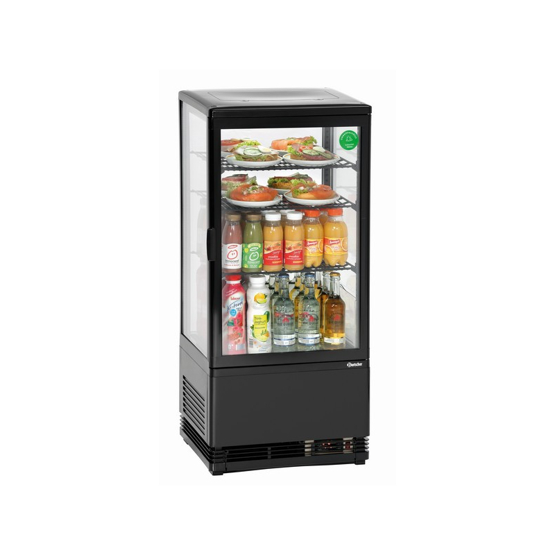 Mini vitrine r&eacute;frig&eacute;r&eacute;e 78 L noire - Bartscher - 700277G