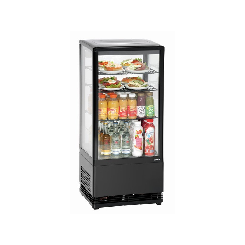 Mini vitrine r&eacute;frig&eacute;r&eacute;e 78 L noire - Bartscher - 700277G