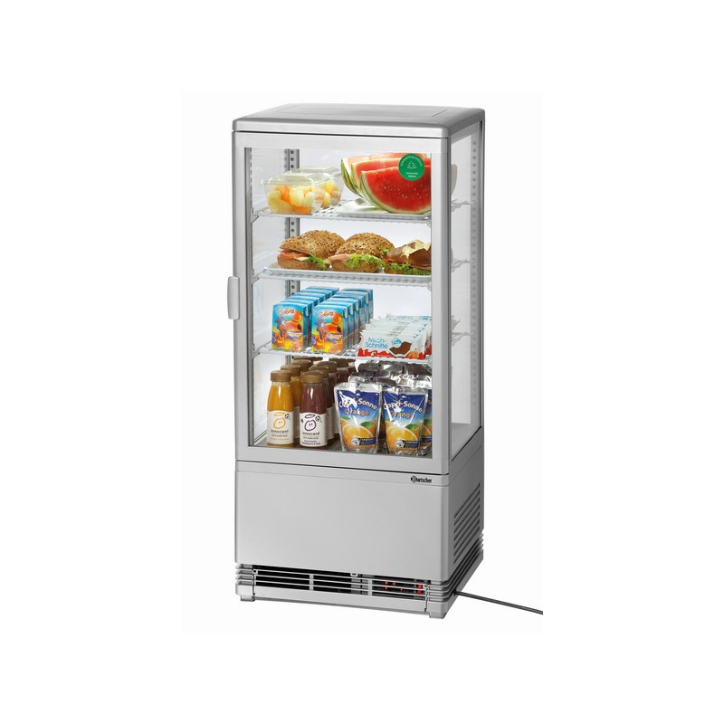 Mini koelvitrine 78L, zilver - Bartscher 700778G