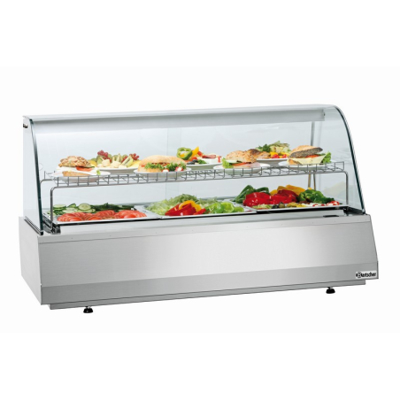 Gekoelde vitrine 3/1GN, gebogen glas - Bartscher 405057