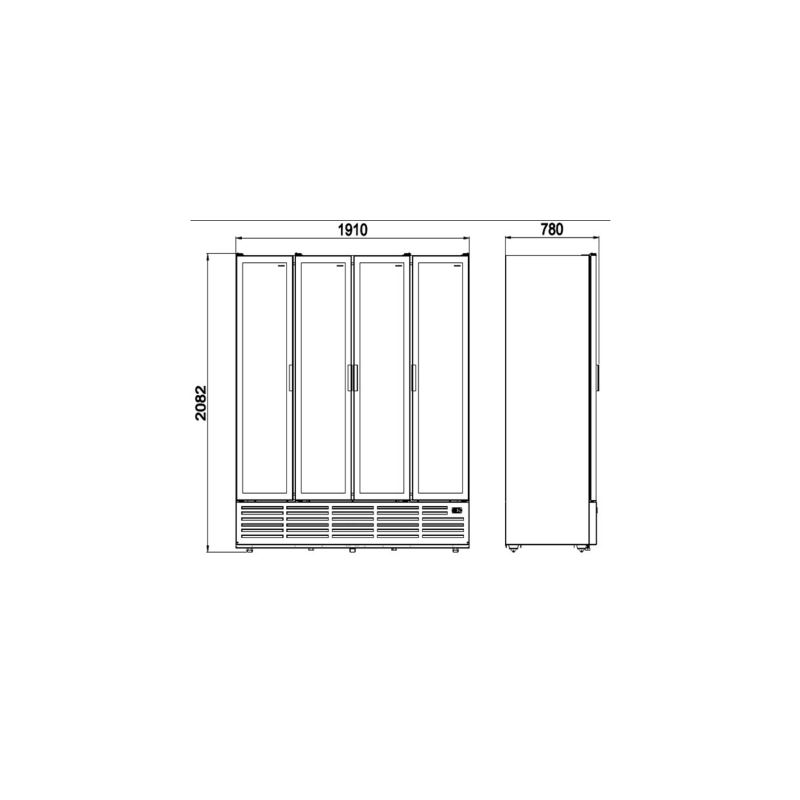 4 deurs drankenkabinet - Coldera - CL 1900 H4
