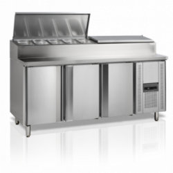 Comptoir de préparation de sandwich GN1/1 Tefcold Portes à charnières à fermeture automatique  - SS7300