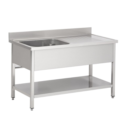 Plonge avec &Eacute;tag&egrave;re Evier &agrave; Gauche - Gamme 600 - Combisteel