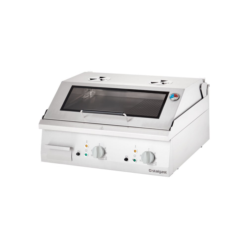 Fry-top &eacute;lectrique, plaque rainur&eacute;e, avec couvercle, 8.1 kw - 9731290 - Stalgast