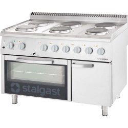 Elektrisch fornuis 6 kookplaten met elektrische oven, 15,6 + 7 kw - 9718000 - Stalgast