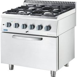 Cuisini&egrave;re &agrave; gaz eco avec four &eacute;lectrique, 4 bruleurs, p 17 + 3.5 kw, u g20 - 9713610 - Stalgast