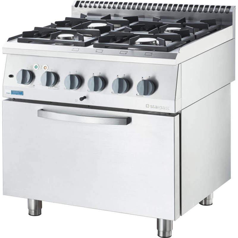 Gasfornuis eco met elektrische oven, 4 pitten, p 17 + 3,5 kw, u g20 - 9713610 - Stalgast