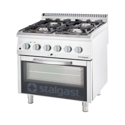 Gasfornuis 4 pitten 800x700x850 met elektrische oven 24 + 7 kw (statisch) - g30/31 (propaan-butaan) - 9716330 - Stalgast