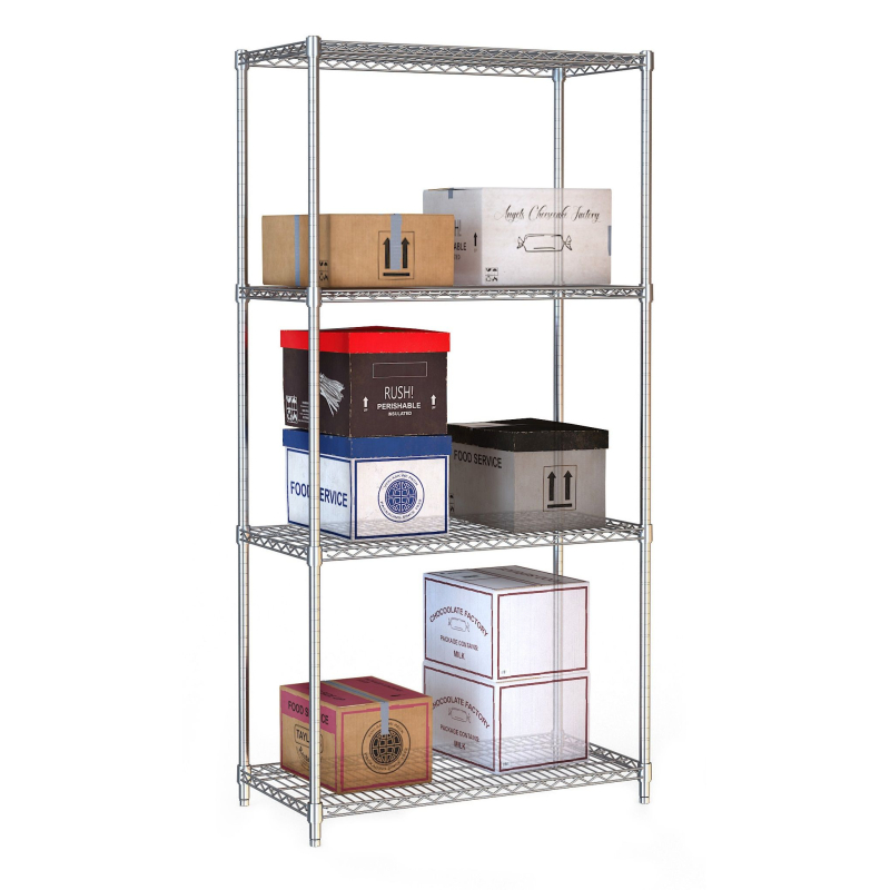 Etag&egrave;re 4 niveaus Chroom 1800 mm - Combisteel - 7530.0020