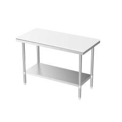 Table de travail en inox avec &eacute;tag&egrave;re d&eacute;montable