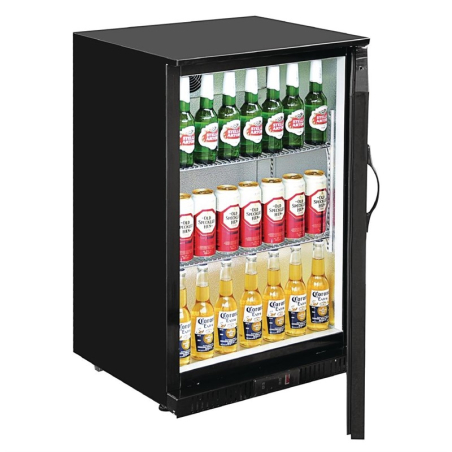 Arri&egrave;re-bar une porte pleine noir Polar S&eacute;rie G 900mm 138L