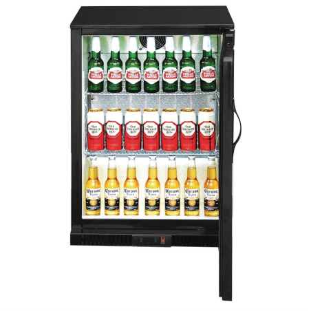 Arri&egrave;re-bar une porte pleine noir Polar S&eacute;rie G 900mm 138L
