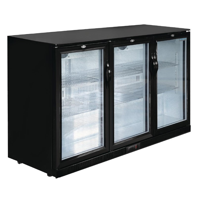 Arri&egrave;re-bar trois portes pivotantes Polar S&eacute;rie G noir 320L