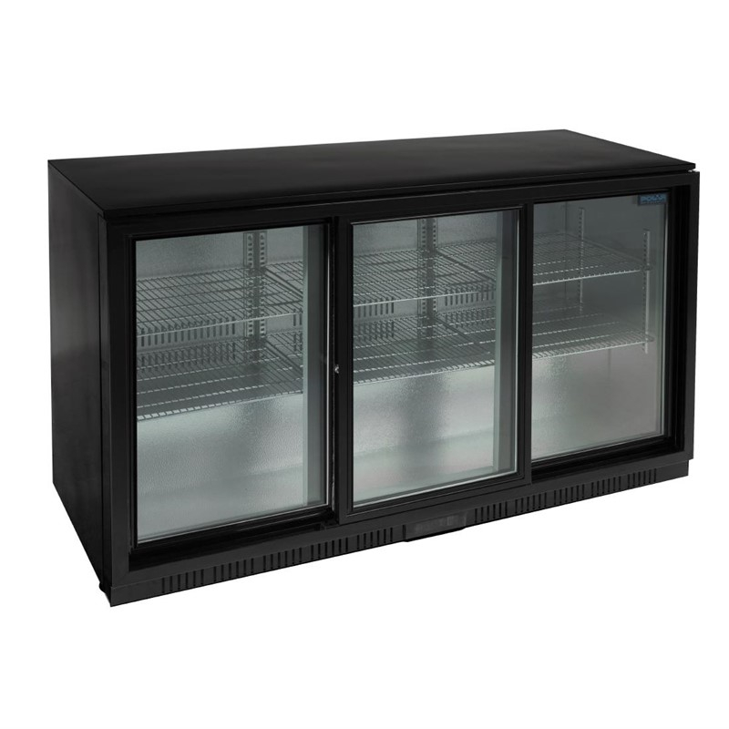 Arri&egrave;re-bar trois portes coulissantes Polar S&eacute;rie G noir 320L