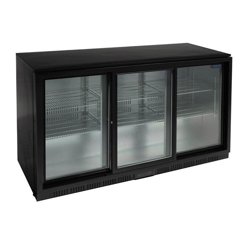 Arri&egrave;re-bar trois portes coulissantes Polar S&eacute;rie G noir 320L