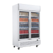 Armoire r&eacute;frig&eacute;r&eacute;e 2 portes vitr&eacute;es &agrave; charni&egrave;res avec caisson lumineux Polar S&eacute;rie G 950L
