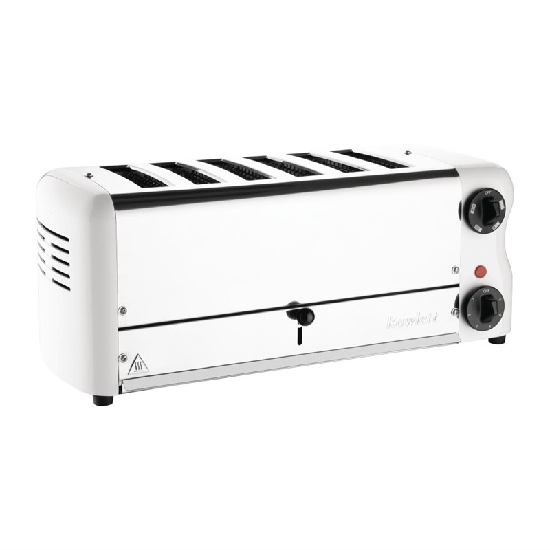 Grille-pain 6 fentes avec grille sandwich et r&eacute;sistance suppl&eacute;mentaire Rowlett Esprit blanc