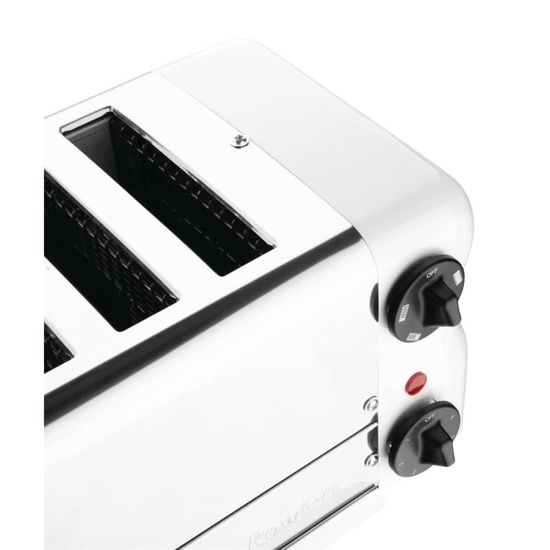 Grille-pain 6 fentes avec grille sandwich et r&eacute;sistance suppl&eacute;mentaire Rowlett Esprit blanc