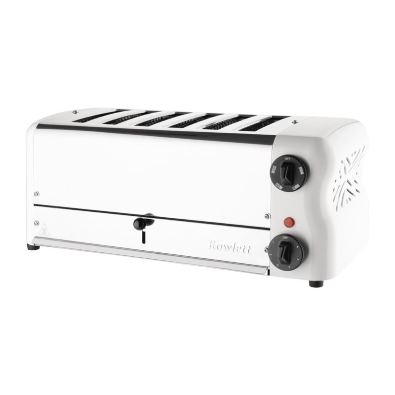 Grille-pain 6 fentes avec grille sandwich et r&eacute;sistance suppl&eacute;mentaire Rowlett Esprit blanc