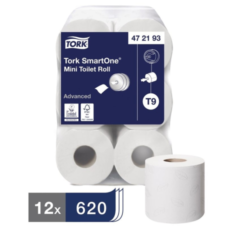 Mini rouleaux de papier toilette Smart One Tork (Pack 12)