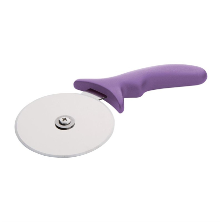 Roulette &agrave; pizza code couleur violet allerg&egrave;nes Hygiplas 102mm