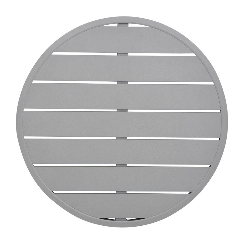 Plateau de table rond en aluminium Bolero gris clair 580 mm