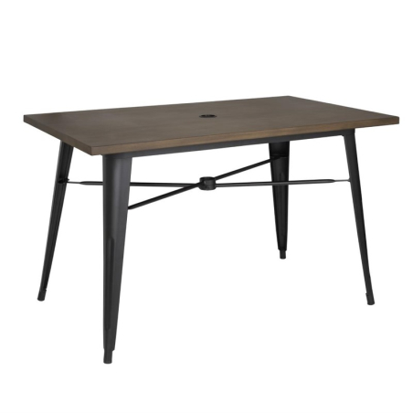 Table d'ext&eacute;rieur Bolero 120x76x75cm bois noir