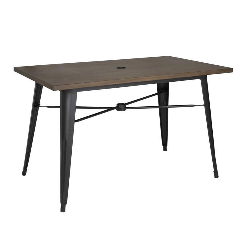 Table d'ext&eacute;rieur Bolero 120x76x75cm bois noir