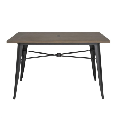 Table d'ext&eacute;rieur Bolero 120x76x75cm bois noir