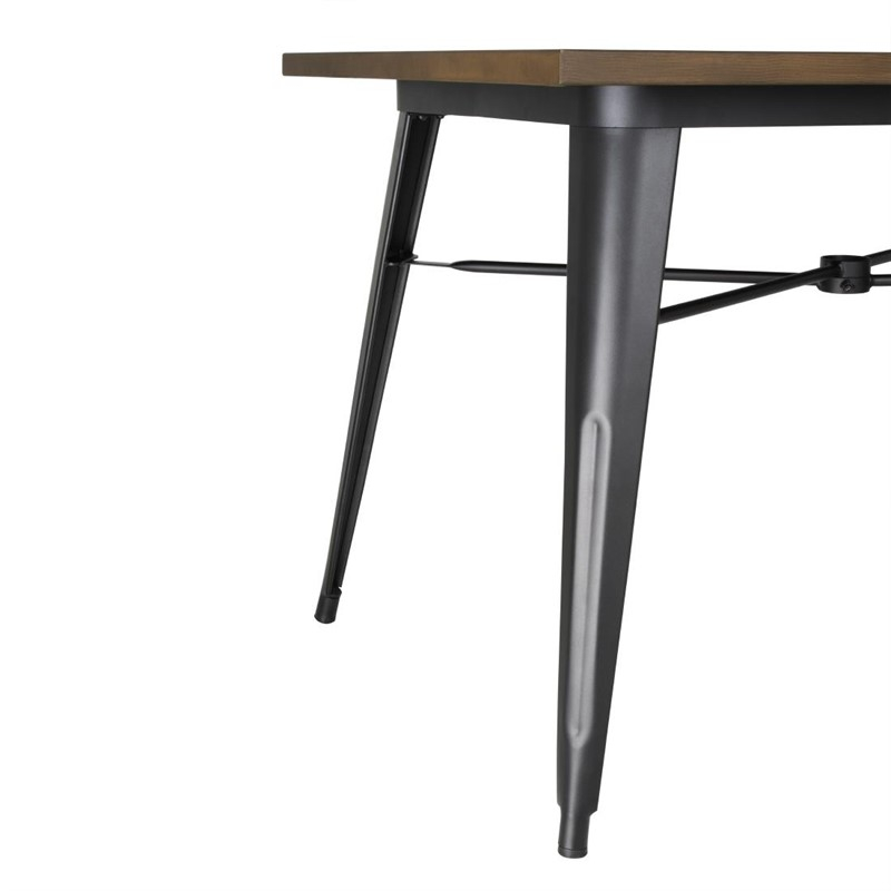 Table d'ext&eacute;rieur Bolero 120x76x75cm bois noir