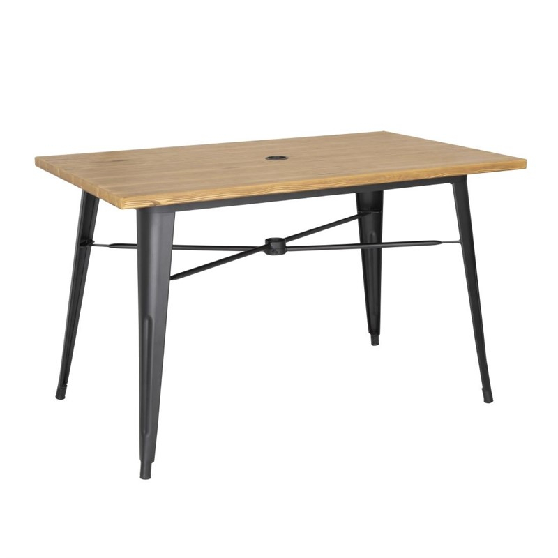 Table d'ext&eacute;rieur Bolero 120x76x75cm bois clair
