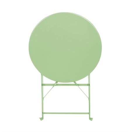 Table de terrasse carr&eacute;e pliante en acier Bolero vert clair 595 mm