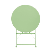 Table de terrasse carr&eacute;e pliante en acier Bolero vert clair 595 mm