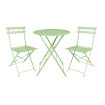Table de terrasse carr&eacute;e pliante en acier Bolero vert clair 595 mm
