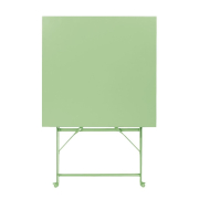 Table de terrasse carr&eacute;e pliante en acier Bolero vert clair 600 mm