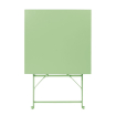 Table de terrasse carr&eacute;e pliante en acier Bolero vert clair 600 mm