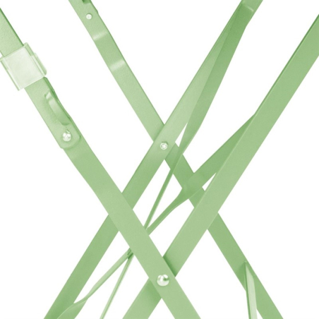Table de terrasse carr&eacute;e pliante en acier Bolero vert clair 600 mm