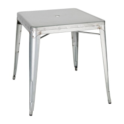 Table carr&eacute;e en acier gris Bolero Bistro 668mm