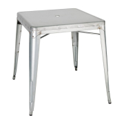 Table carr&eacute;e en acier gris Bolero Bistro 668mm
