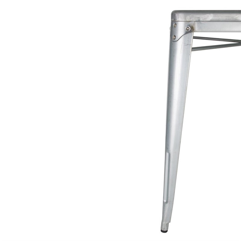 Table carr&eacute;e en acier gris Bolero Bistro 668mm