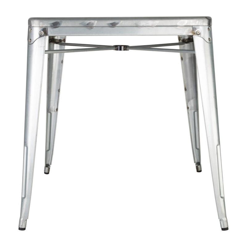 Table carr&eacute;e en acier gris Bolero Bistro 668mm