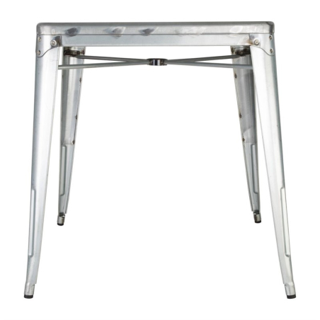 Table carr&eacute;e en acier gris Bolero Bistro 668mm