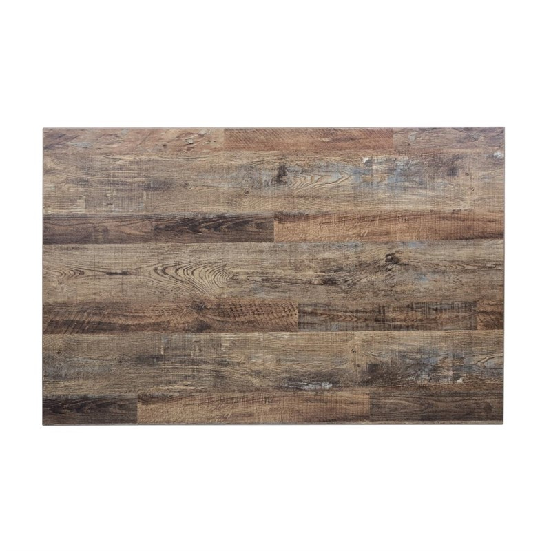 Plateau de table rectangulaire pr&eacute;-perc&eacute; Bolero urban fonc&eacute; 700mm
