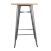 Table de bar grise avec plateau en bois Bolero Bistro