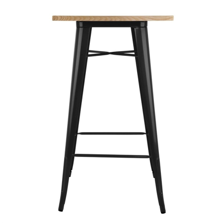 Table de bar noire avec plateau en bois Bolero Bistro